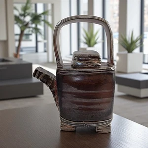 Vintage Salt-Glazed Studio Stoneware Vessel - Mint Condition - Artist Cypher - Picture 1 of 9