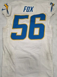 Chargers MORGAN FOX Game Used GU Football Jersey 12-28-24 vs Patriots WHITE - Picture 1 of 4