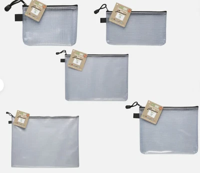 ECOECO Eco-Eco Stationery Super Strong Bag Clear Mesh With Zip Tuff Bag Case Recycled