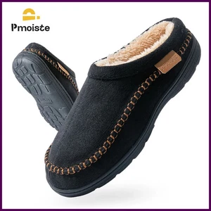 Zapatillas suaves de gamuza sintética cálidas acolchadas zapatos de invierno interiores sin cordones - Imagen 1 de 27