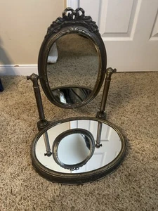 Mid Century Victorian Oval Table | Vanity Mirror Vintage - Picture 1 of 9