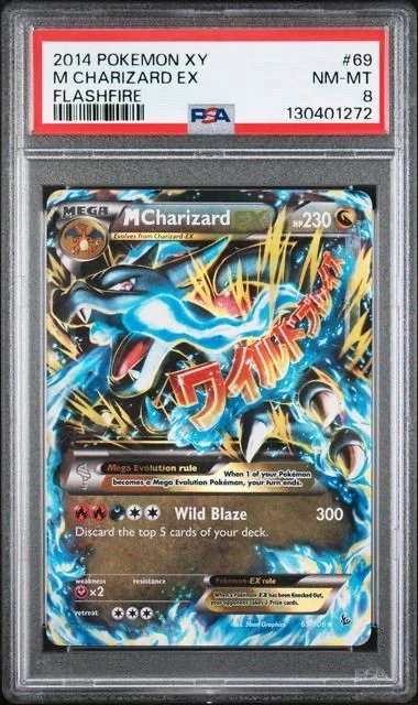 M Charizard EX Flashfire Ultra Rare Full Art Holo Card 69/106 PSA 8 - Image 1 of 2