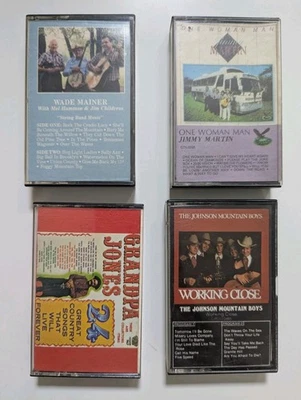 Vintage Lot of 4 Bluegrass Cassette Tapes Wade Mainer Jimmy Martin Johnson boys Foto 1 de 4
