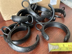 Pottery Barn Quiet-Glide C-Loop Curtain Rings Large 1.25" Set of 10 -Iron Black - Picture 1 of 1