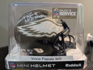 Vince Papale Philadelphia Eagles handsigniert signed Salute Mini Helm Coa - Bild 1 von 4