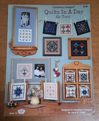 Quilts In A Day (Or Two) Book 70 Canterbury Designs 17 Pages Cross Stitch 1989 - Image 1 of 3