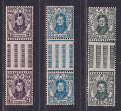 Ireland Scott 80-82 XF MNH 1929 Daniel O'Connell Gutter Pairs SCV $64.50+ - Image 1 of 2