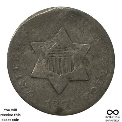 1853 3 Cent Silver X-1418 - Image 1 of 3