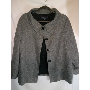 Jones New York Signature Damen grau Tweed Kragen Knopfleiste Mantel Gr. 14 - Bild 1 von 3