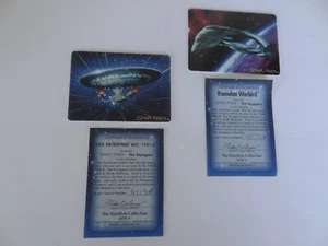 Star Trek Porcelain Card USS Voyager/USS Enterprise Hamilton Collection - Picture 1 of 9