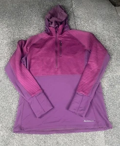 Macpac Merino Wool Jacket Womens Size 16 Purple 1/2 Zip Fleece Hoodie Ladies - Picture 1 of 14