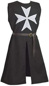 Medieval Knights Templar Tunic Templar Renaissanc Long Length Dress LARP Costume - Picture 1 of 6