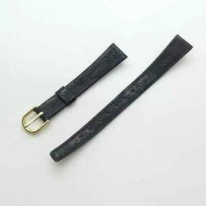 Dugena Uhren Armband Lederband Schwarz Stegbreite 13mm Edelstahlschließe 290191 - Bild 1 von 4