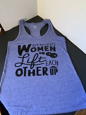 🌟Women’s Athletic Work’s Racerback Tank Blue M, Strong Women Lift Each Other Up - Изображение 1 из 4