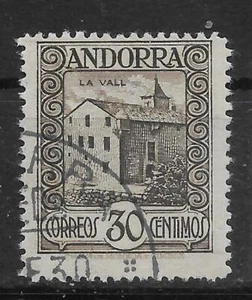 ANDORRA (ESPAÑOL) SG20A 1929 30c MARRÓN NEGRUZCO USADO - Imagen 1 de 1