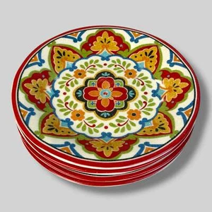 Pier 1 Isidora 9” Luncheon Plates – Set of 4 – Colorful – Used, 1 Chip - Picture 1 of 6