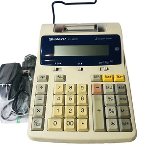 SHARP (EL-1801c) 2 Farbdruck Taschenrechner LCD 12 Ziffern Akku oder Wechselstrom - Bild 1 von 9
