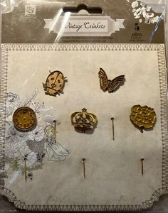 PRIMA  Vintage Trinkets 5 ornate hatpin ornaments......NEW - Picture 1 of 1