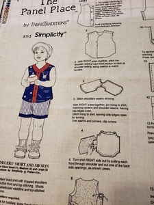 Baseball Toddlers' SHIRT and SHORTS, panel to cut and sew, cotton, $ 16.00 - Picture 1 of 6