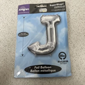 BIG Silver 33”83cm ANAGRAM LETTER FOIL BALLOON GIANT SUPERSHAPE BIRTHDAY BALLOON - Picture 1 of 2