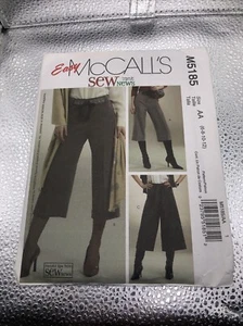 McCalls Sewing Pattern M5185 Misses Culottes Flared Gaucho Pants Work 6 8 10 12 - Picture 1 of 3