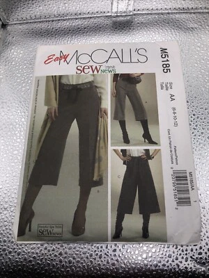 McCalls Sewing Pattern M5185 Misses Culottes Flared Gaucho Pants Work 6 8 10 12 - Image 1 of 3