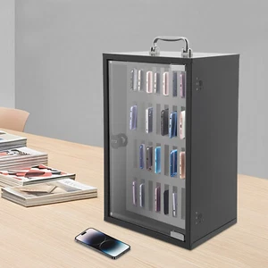Casier de téléphone portable en acier 36 emplacements armoire de rangement poche avec serrure et poignée - Photo 1 sur 17