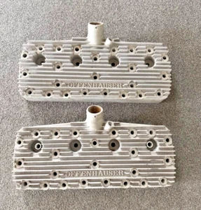 Offenhauser 1939-48 Ford Flathead Hot Rod Custom Finned Aluminum Heads SCTA TROG - Picture 1 of 10
