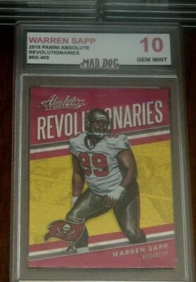 WARREN SAPP****2018 Panini ABSOLUTE--REVOLUTION--GEM 10***BUCCANEERS---MAD DOG - Image 1 of 2