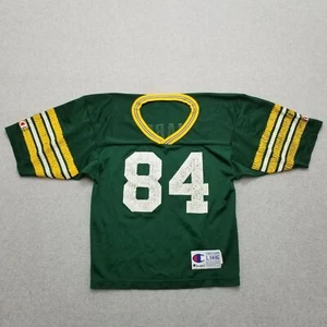 Vintage Champion Sport Jersey Youth Boys Large Green Short Sleeve V Neck Nylon - Picture 1 of 13