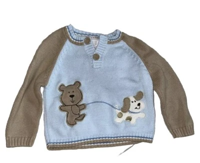 Suéter Bebé Piper & Posie Oso y Perro Aplique y Bordado ☼ 6-9 Meses Foto 1 de 4