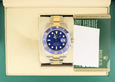 Rolex Submariner Date 116613 2012 esfera plana azul TT 18kt Oyster con papeles 40 mm Foto 1 de 4