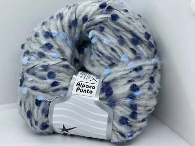 Alpaca Punto #58431 Ice Yarns Blues Grey 50g 87y Bulky w/ Dots - Image 1 of 4
