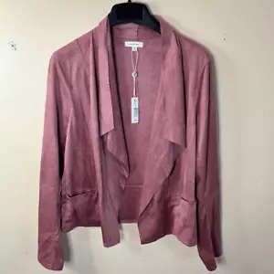 NWT Max Studio Womens Open Cardigan Jacket Pink Size Large BRAND NEW Suede Like - Picture 1 of 7