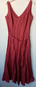 ❤ PER UNA DRESS SIZE 12L RED LINEN SUMMER DRESS VGC ❤ FREE P&P - Picture 1 of 8