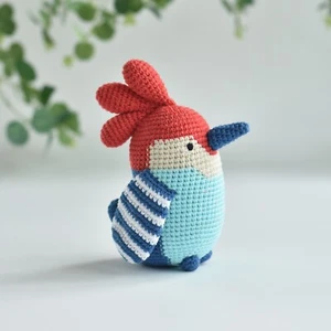 Woodpecker Crochet Amigurumi - Woodpecker Handmade Stuffed Gift - Crocheted Bird - Picture 1 of 3
