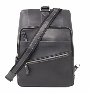 Women Leather Black Backpack Satchel Rucksack Sling Shoulder School College Bag  - Picture 1 of 3