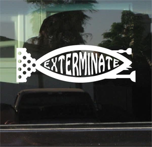 EXTERMINATE DALEK FISH SYMBOL VINYL DIE CUT AUFKLEBER - Bild 1 von 2