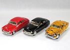 3 Motor Max 1:24 Diecast - 1949 Ford & Mercury Coupes -Orange & Blk Tiger Stripe