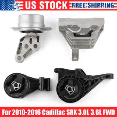 Juego de montaje de motor y transmisión 4 piezas 2010-2016 para Cadillac SRX 3,0 L 3,6 L TRACCIÓN DELANTERA para automático Foto 1 de 4