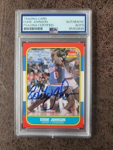 1986-87 Fleer Eddie Johnson #51 - PSA/DNA Autographed - Sacramento Kings - Picture 1 of 3