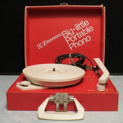 Vintage Emerson Big-Little Portable Phono Record Player/Parts or Repair - Image 1 of 4