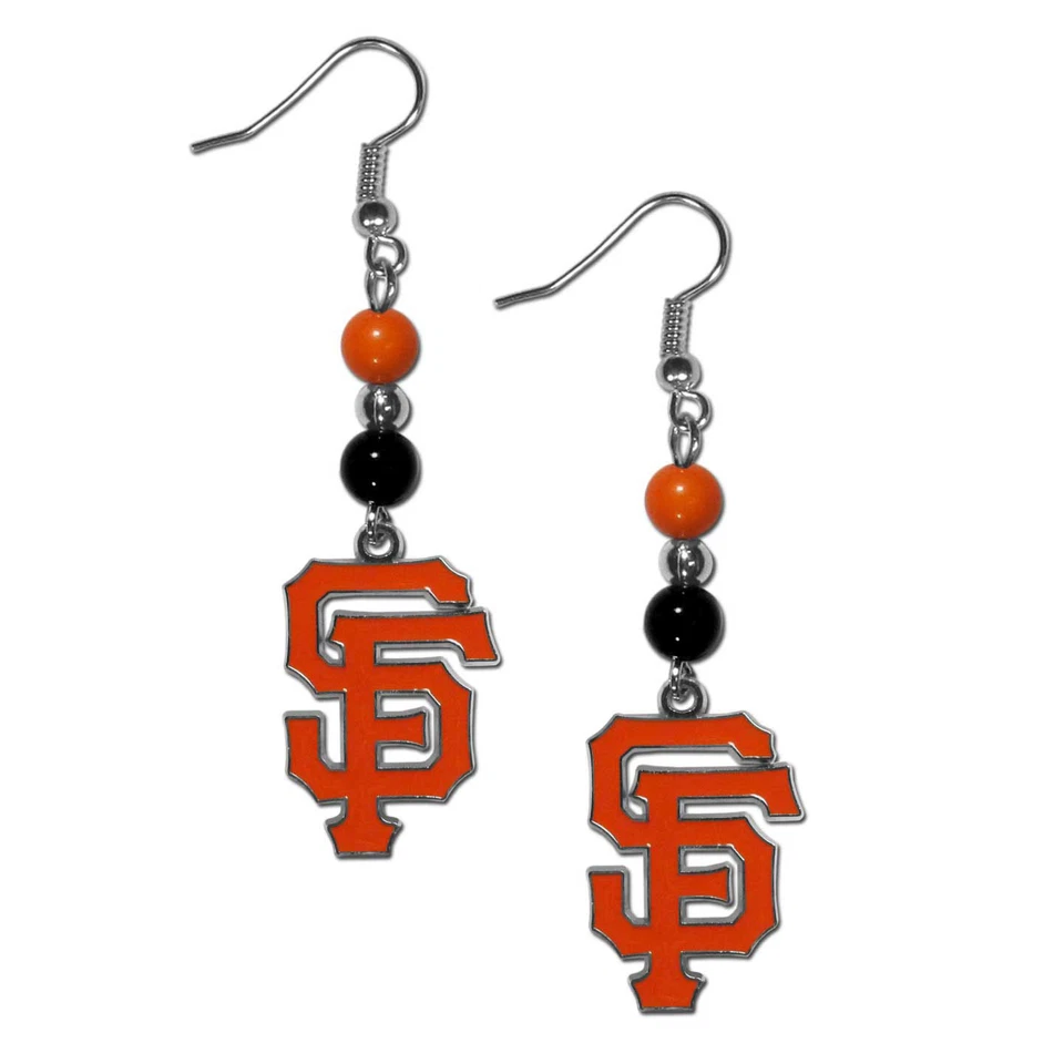 Ювелирные изделия Главной лиги бейсбола лицензированные серьги висячие серьги (фанатские бусины) San Francisco Giants - Изображение 1 из 3