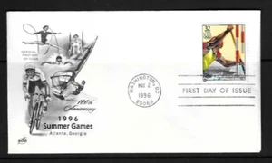 USA SC # 3068b Atlanta 1996 - Men's Canoeing - FDC . Artcraft Cachet - Picture 1 of 1