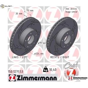 2x BRAKE DISC 150.1271.53 FOR ALPINA BMW 8/E31 M62 B46 4.6L 8cyl B10 M62B35 3.5L - Picture 1 of 9