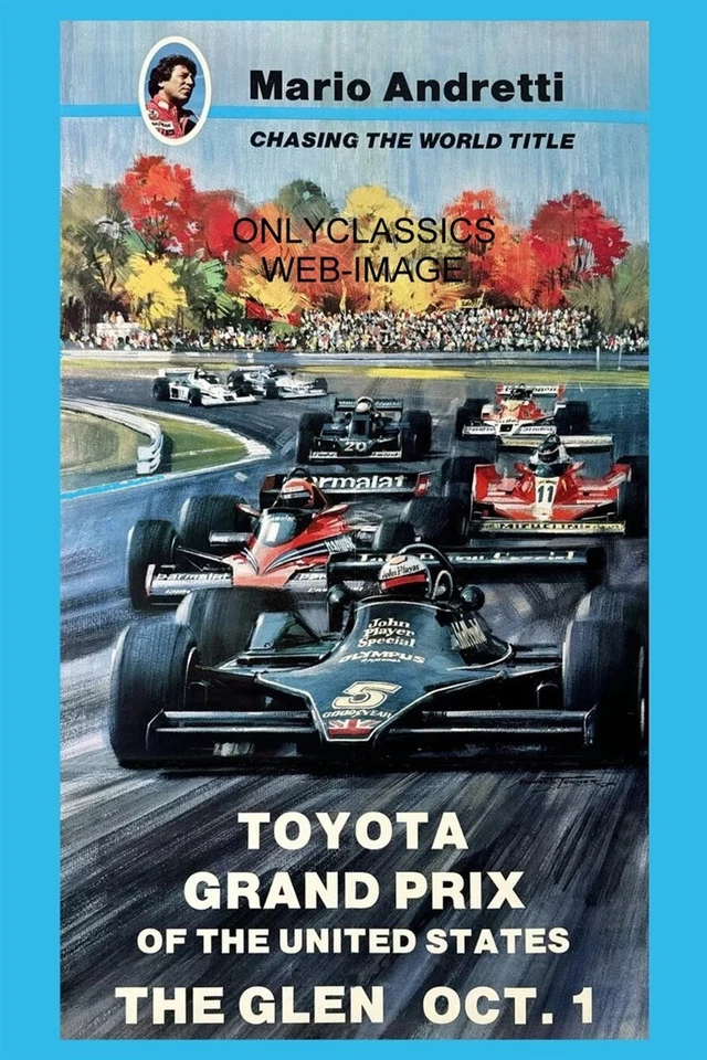 1978 Grand Prix of USA Watkins Glen 12x18 Poster Formula One Mario Andretti Indy - Image 1 of 1
