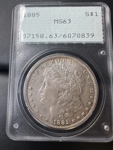 1885 morgan silver dollar PCGS MS-63 Rattler Copper Blaze Toned Beautiful Coin - Picture 1 of 4