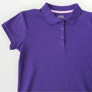 Polo scuola omologata IZOD viola giovanile L 14 manica corta regolare nuova - Foto 1 di 7