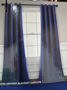 Lush Decor Insulated Grommet Blackout Curtains Panel Pair 52" W x 95”L Navy New - Picture 1 of 6