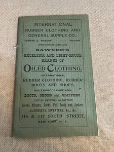 Antique Oiled Clothing & Rubber Goods Trade Catalog (c) 1890s Near Mint Conditio - Bild 1 von 5